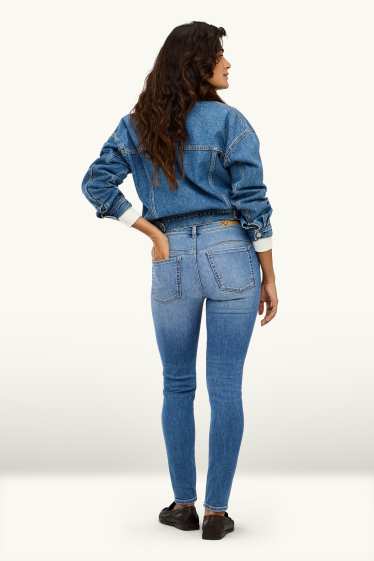 Dames - Skinny jeans - mid waist - shaping jeans - LYCRA® ADAPTIV Fiber - jeansblauw