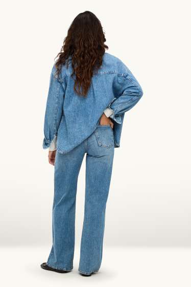 Femmes - Wide leg jean - high waist - jean bleu