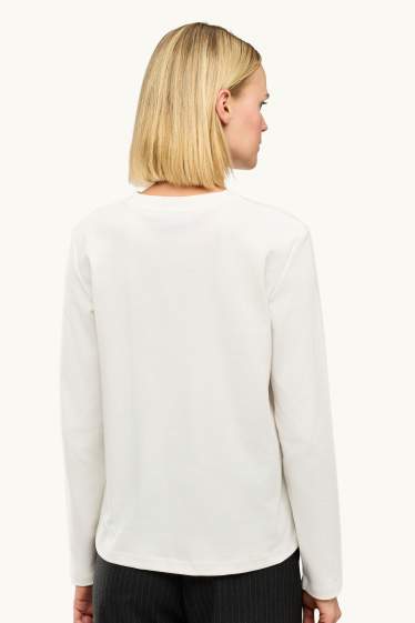 Dames - Longsleeve - regular fit - wit