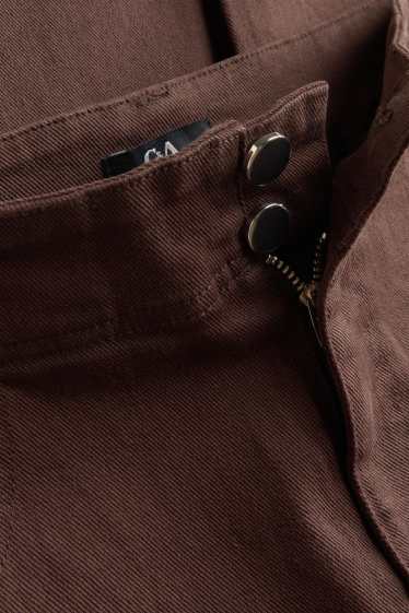 Femei - Pantaloni de stofă - talie înaltă - straight fit - maro