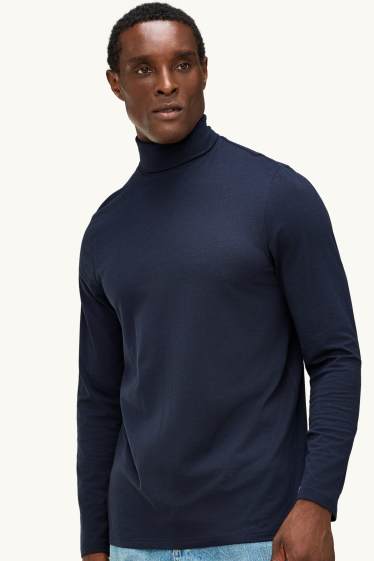 Herren - Rollkragenshirt - dunkelblau