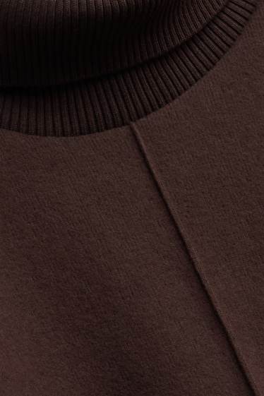 Damen - Rollkragentop - gerippt - braun