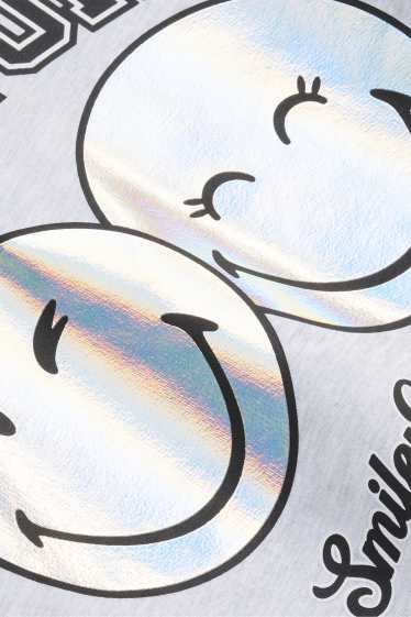 Nena - SmileyWorld® - dessuadora amb caputxa - efecte brillant - gris clar jaspiat
