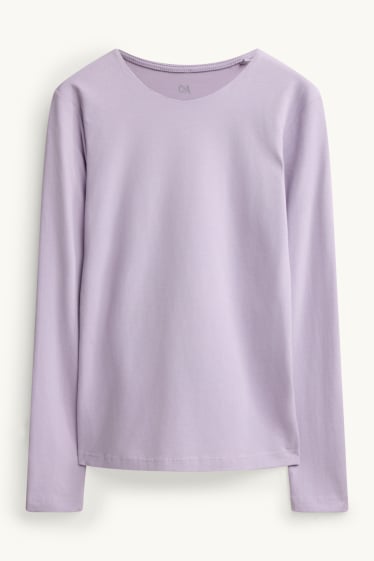 Femmes - Haut à manches longues - slim fit - lilas