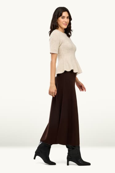 Femmes - Jupe de maille - marron foncé