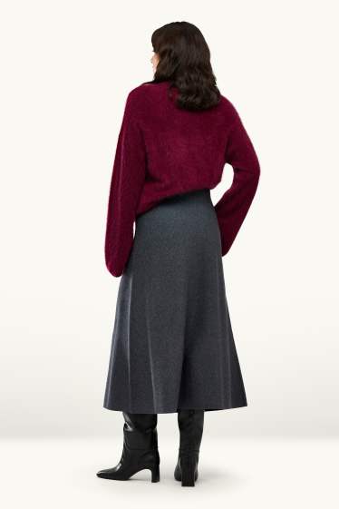 Women - Skirt - gray-melange