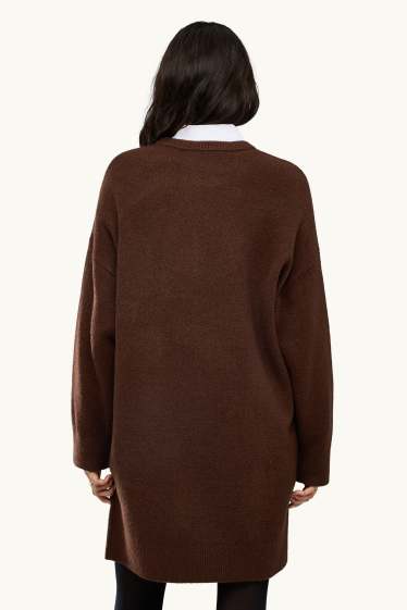 Donna - Vestito in maglia - straight fit - marrone
