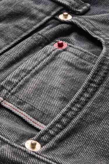 Femei - Straight jeans - talie înaltă - tiv întors - denim-gri închis