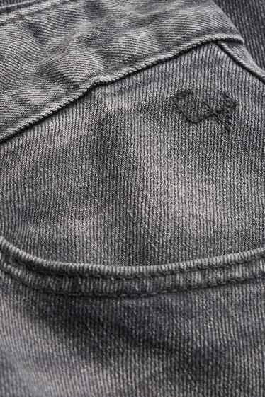 Femei - Straight jeans - talie înaltă - tiv întors - denim-gri închis