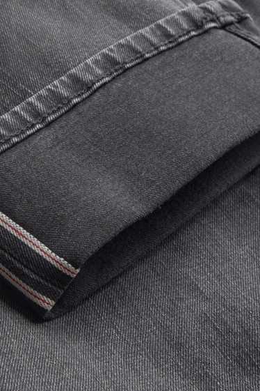 Femei - Straight jeans - talie înaltă - tiv întors - denim-gri închis