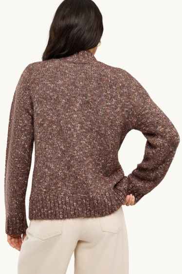 Women - Cardigan - brown-melange