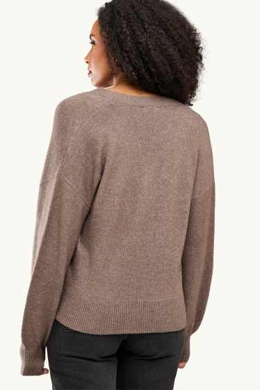 Damen - Pullover - taupe