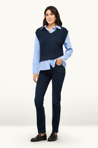 Dona - Slim Jeans - mid waist - texans modeladors - LYCRA® - texà blau fosc