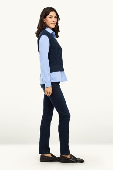 Dona - Slim Jeans - mid waist - texans modeladors - LYCRA® - texà blau fosc