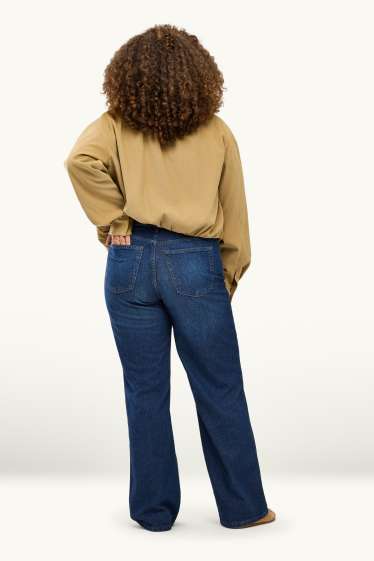 Donna - Jeans a gamba larga - vita alta - jeans blu scuro