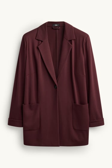 Dames - Lange blazer - curvy fit - bordeaux