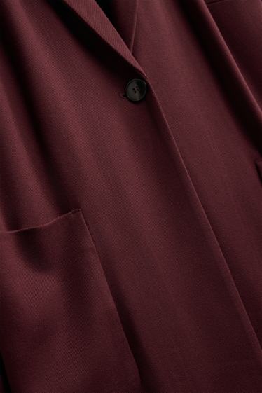 Dames - Lange blazer - curvy fit - bordeaux