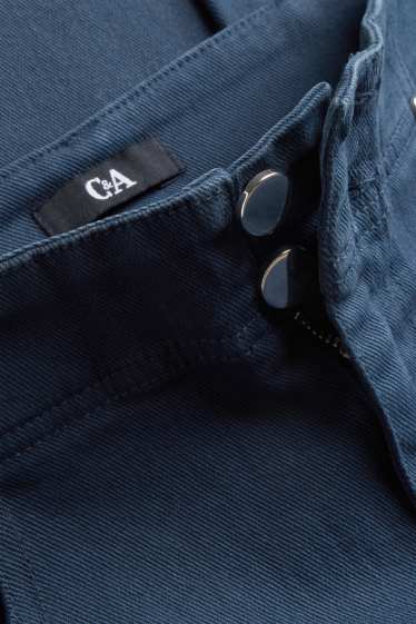 Women - Cloth trousers - high waist - straight fit - dark blue