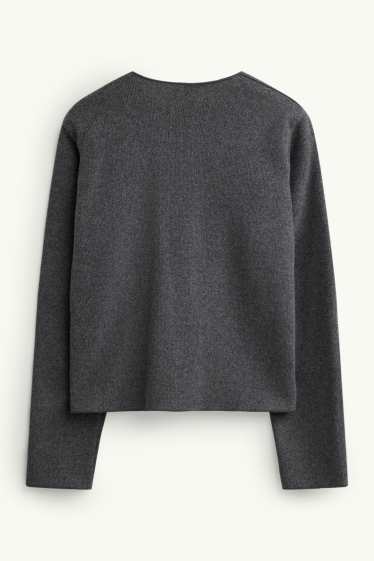Dona - Càrdigan - de canalé - gris fosc