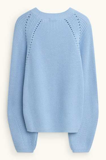 Femmes - Pull - finition côtelée - bleu clair
