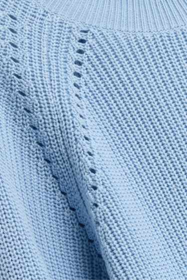 Femmes - Pull - finition côtelée - bleu clair
