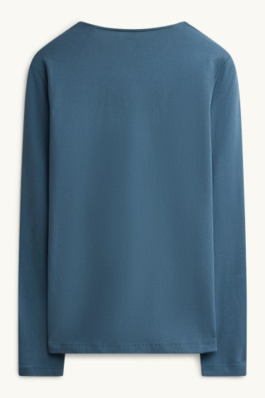 Femmes - Haut à manches longues - slim fit - jean bleu