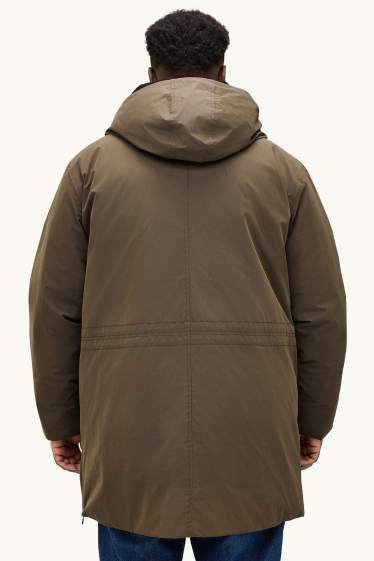 Home - Parca embuatada amb caputxa - folrada - impermeable - marró