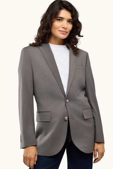Damen - Longblazer - Regular Fit - grau