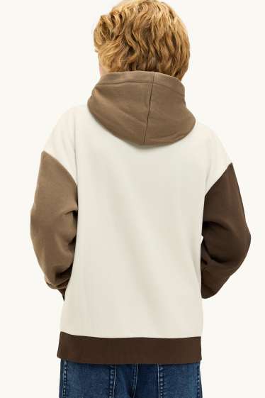 Kinder Jungen - Hoodie - braun / cremeweiss