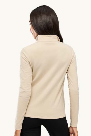 Women - Thermal fleece long sleeve top - regular fit - beige