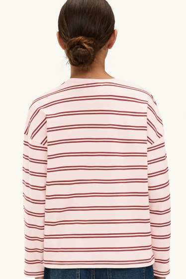 Kinder Mädchen - Multipack 2er - Langarmshirt - gestreift - zartrosa