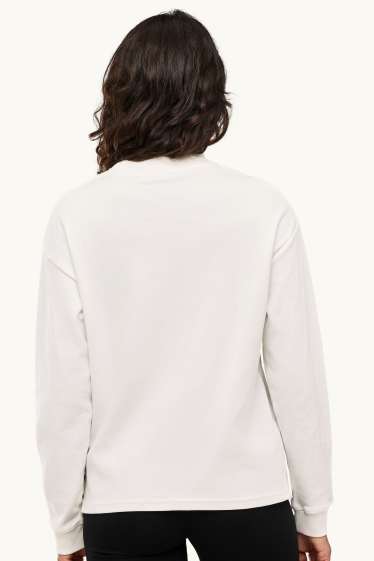 Femmes - Haut à manches longues - relaxed fit - blanc crème