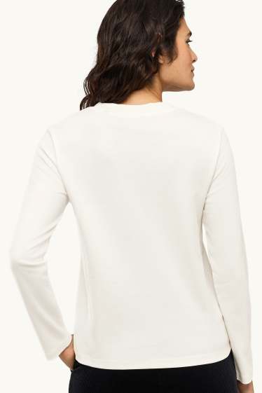 Damen - Langarmshirt - Regular Fit - cremefarben