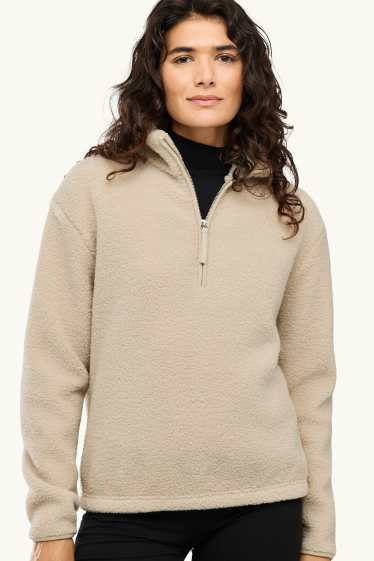 Women - Fleece jumper - beige