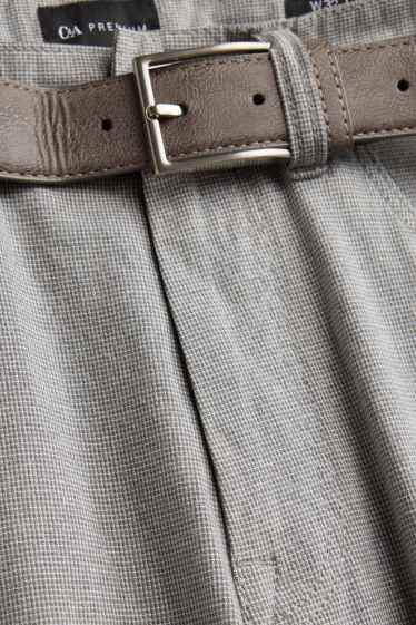 Men - Trousers with belt - regular fit - light gray