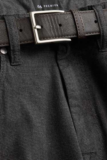 Men - Trousers with belt - regular fit - dark gray