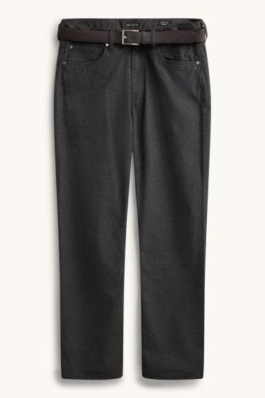 Men - Trousers with belt - regular fit - dark gray