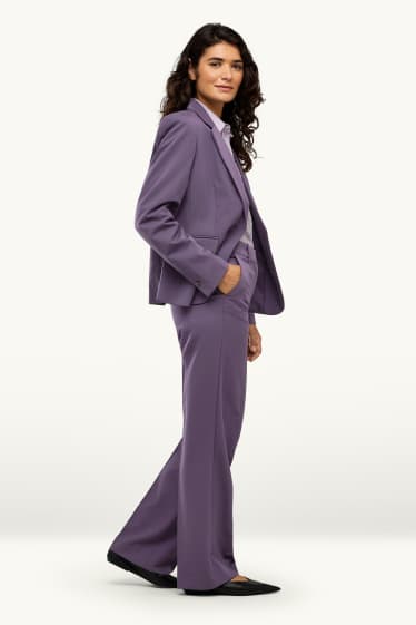 Damen - Business-Hose - High Waist - Wide Leg - lila