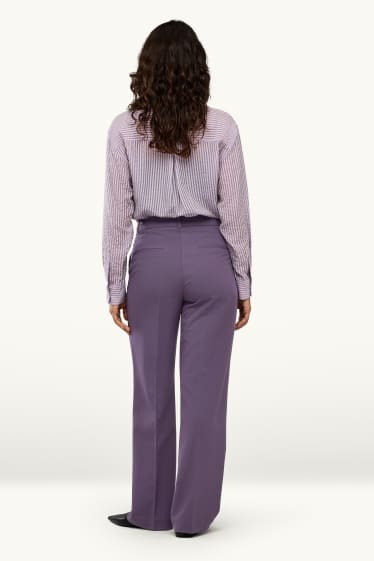 Damen - Business-Hose - High Waist - Wide Leg - lila