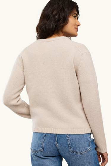 Femmes - Gilet en laine - crème
