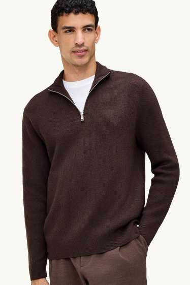 Hommes - Pull - marron foncé