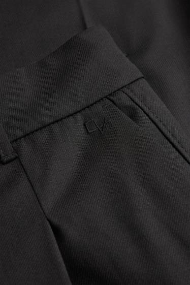 Dames - Pantalon - mid waist - wide leg - wolmix - zwart