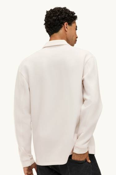 Hommes - Chemise - relaxed fit - col kent - blanc crème
