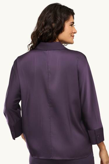 Damen - Satin-Bluse - violett