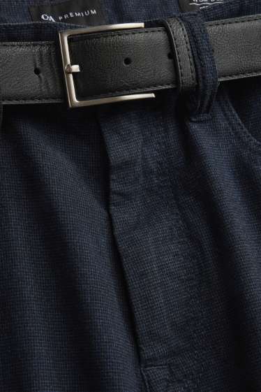 Men - Trousers with belt - regular fit - dark blue
