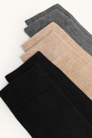 Women - Multipack of 3 - knee-high socks - gray-melange