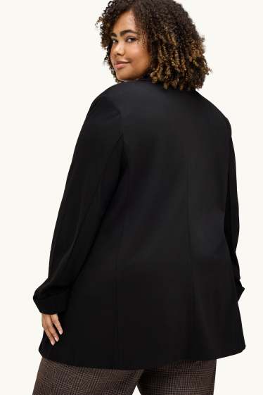 Femmes - Blazer long - curvy fit - noir