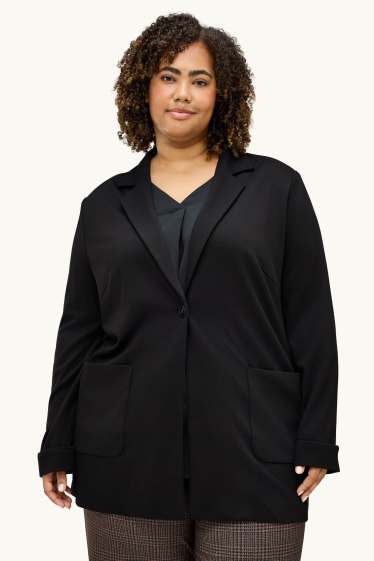 Femmes - Blazer long - curvy fit - noir