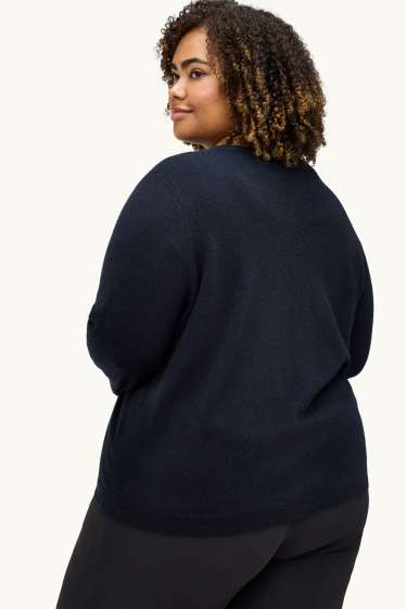 Damen - Kaschmir-Strickjacke - schwarz