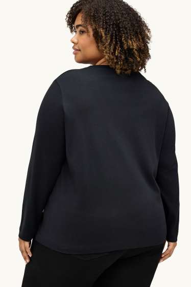 Women - Long sleeve top - regular fit - black